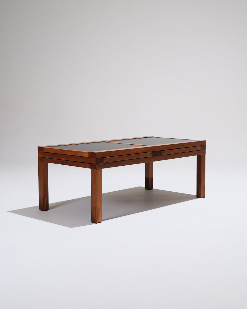 Wooden coffee table, Bernard Vuarnesson, 1970s