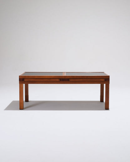Wooden coffee table, Bernard Vuarnesson, 1970s