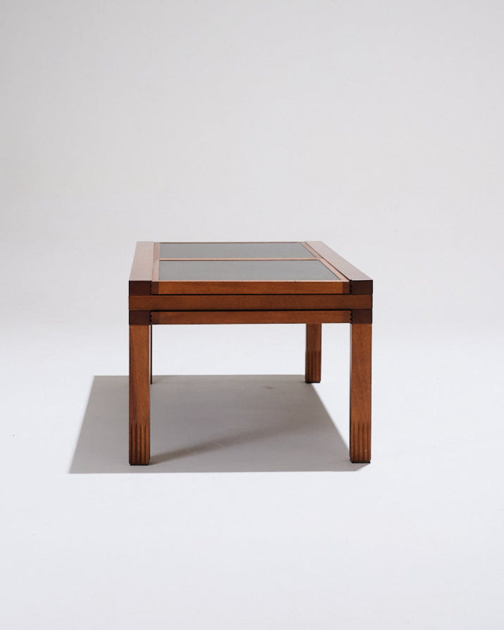 Wooden coffee table, Bernard Vuarnesson, 1970s