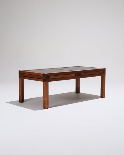 Wooden coffee table, Bernard Vuarnesson, 1970s