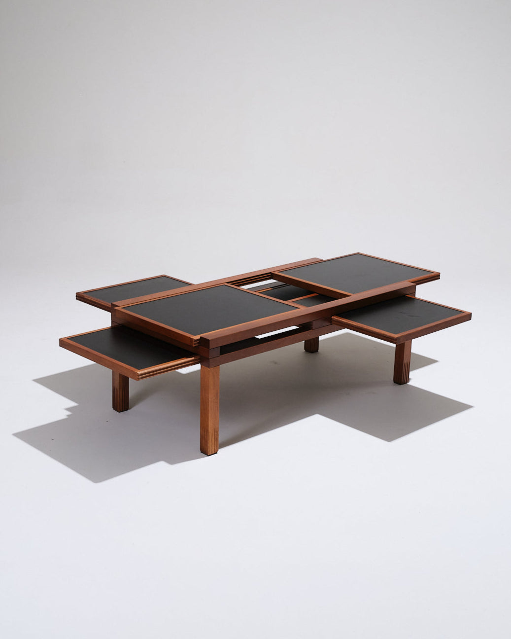 Wooden coffee table, Bernard Vuarnesson, 1970s