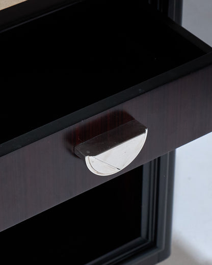 PAIR OF WOODEN BEDSIDE TABLES, 1930s