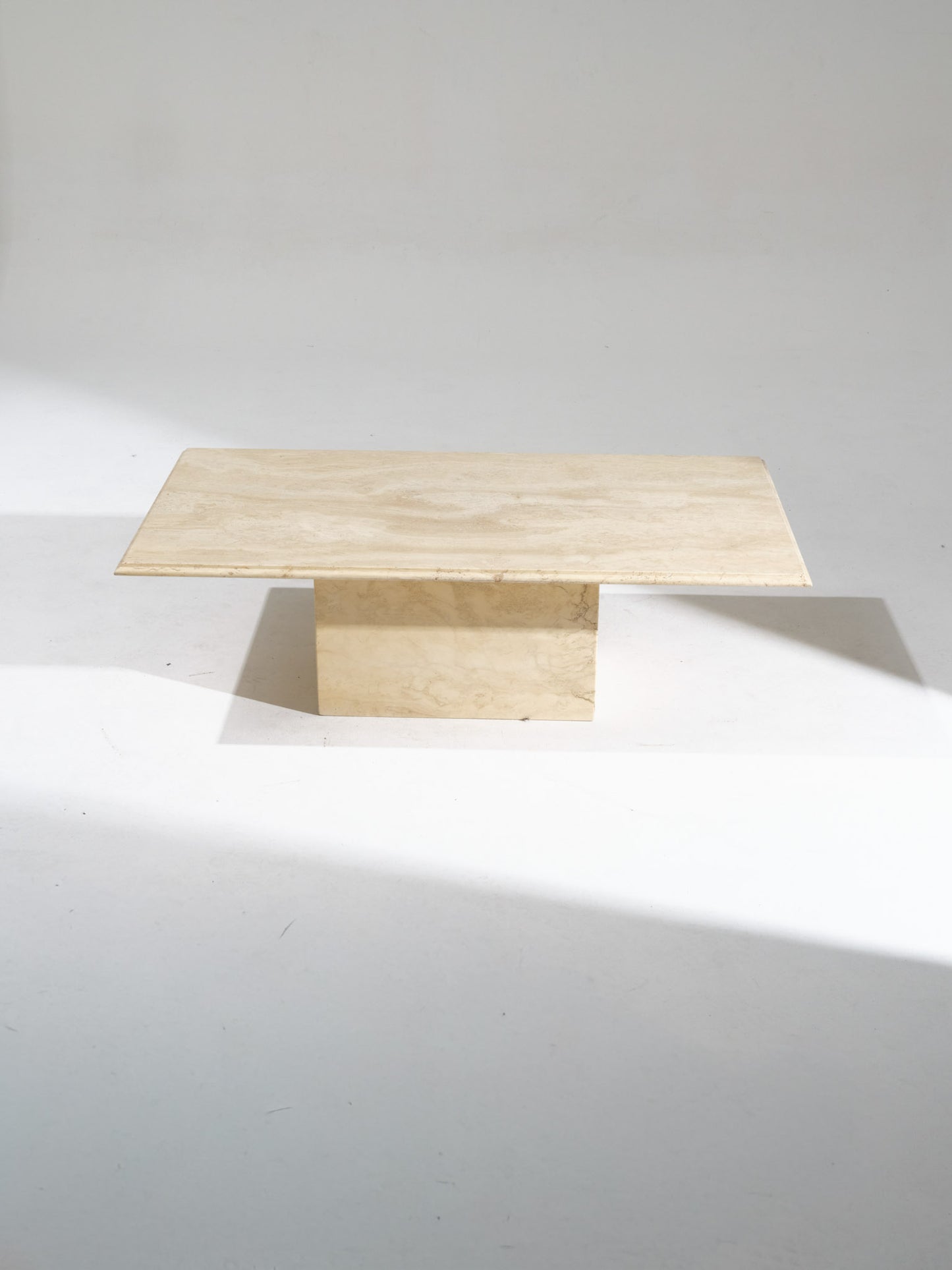 Rectangular travertine coffee table, 1980s