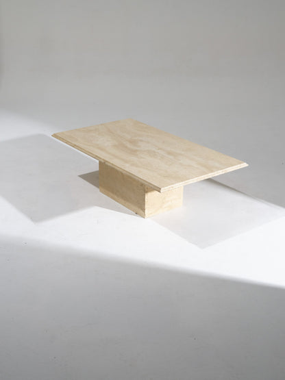 Rectangular travertine coffee table, 1980s