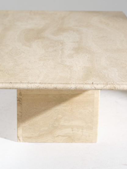 Rectangular travertine coffee table, 1980s