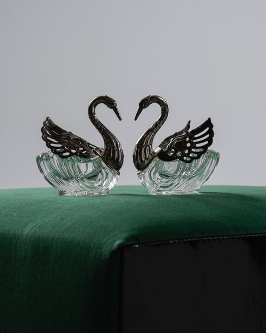 Pair of Swan Salt and Pepper Shakers, 1950s