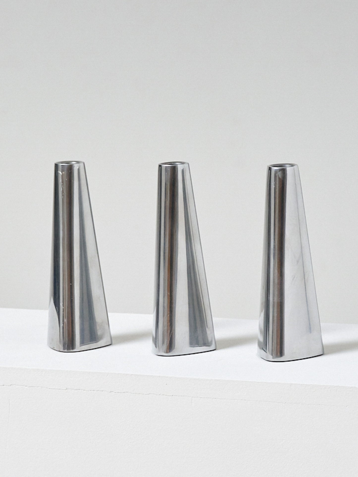 Set of 3 metal candlesticks, Ehlen Johannsson, 1990s