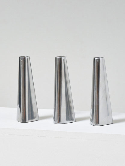 Set of 3 metal candlesticks, Ehlen Johannsson, 1990s
