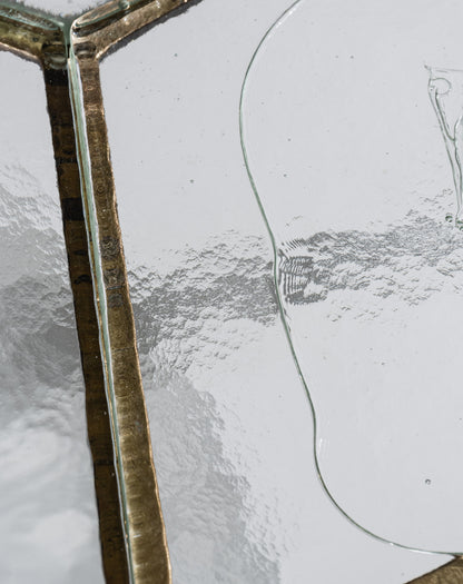 TABLE BASSE EN BRONZE ET VERRE, LOTHAR KLUTE, 1980s