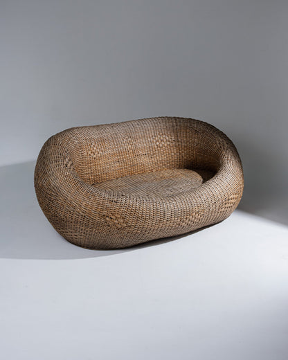 Wicker outdoor sofa, 1960s
