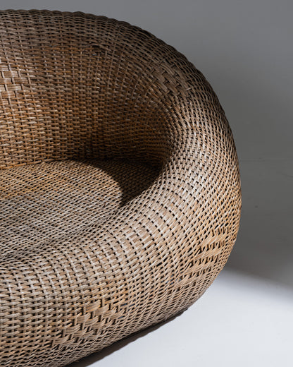 Wicker outdoor sofa, 1960s