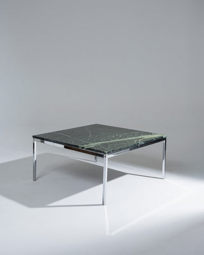 SQUARE GREEN MARBLE COFFEE TABLE, 1970s