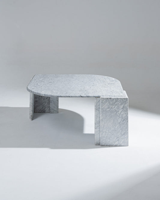 TABLE BASSE GOUTTE EN MARBRE GRIS, 1980s