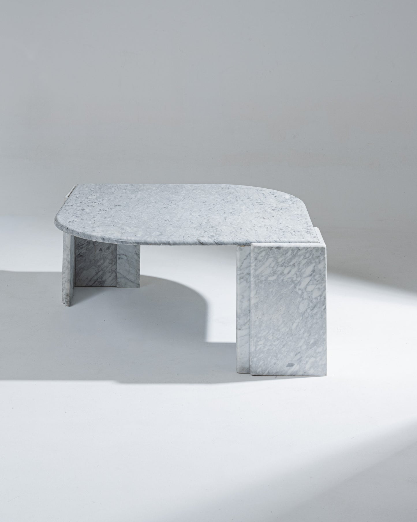 GREY MARBLE DROP COFFEE TABLE, 1980s