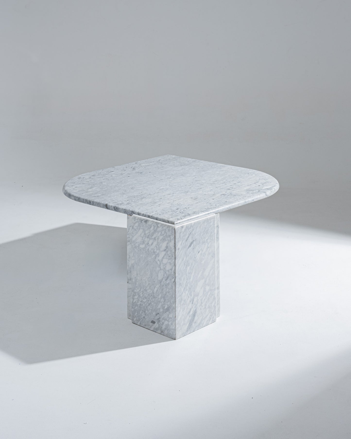 GREY MARBLE DROP COFFEE TABLE, 1980s