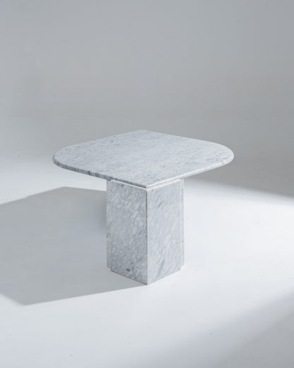 GREY MARBLE DROP COFFEE TABLE, 1980s