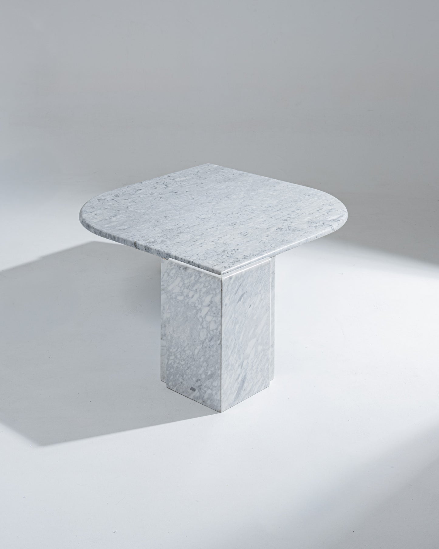 GREY MARBLE DROP COFFEE TABLE, 1980s