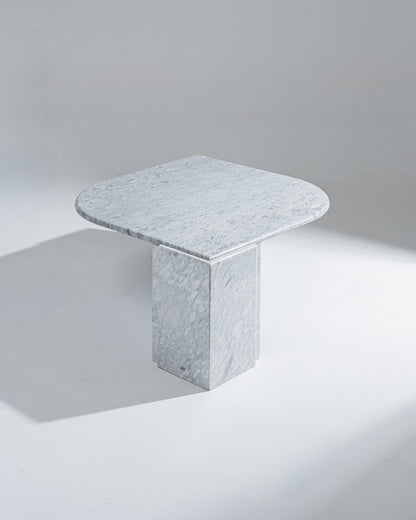 GREY MARBLE DROP COFFEE TABLE, 1980s