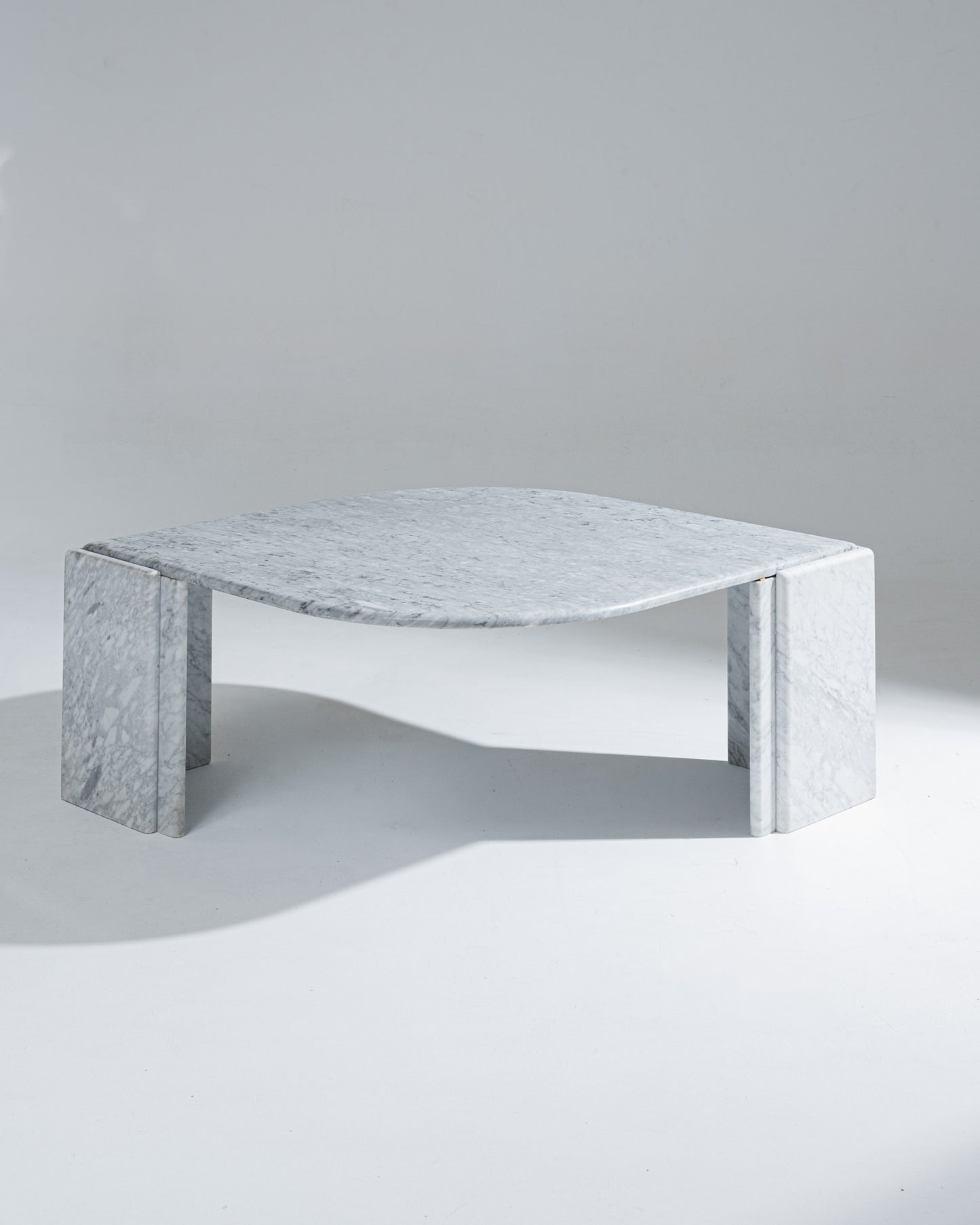 GREY MARBLE DROP COFFEE TABLE, 1980s