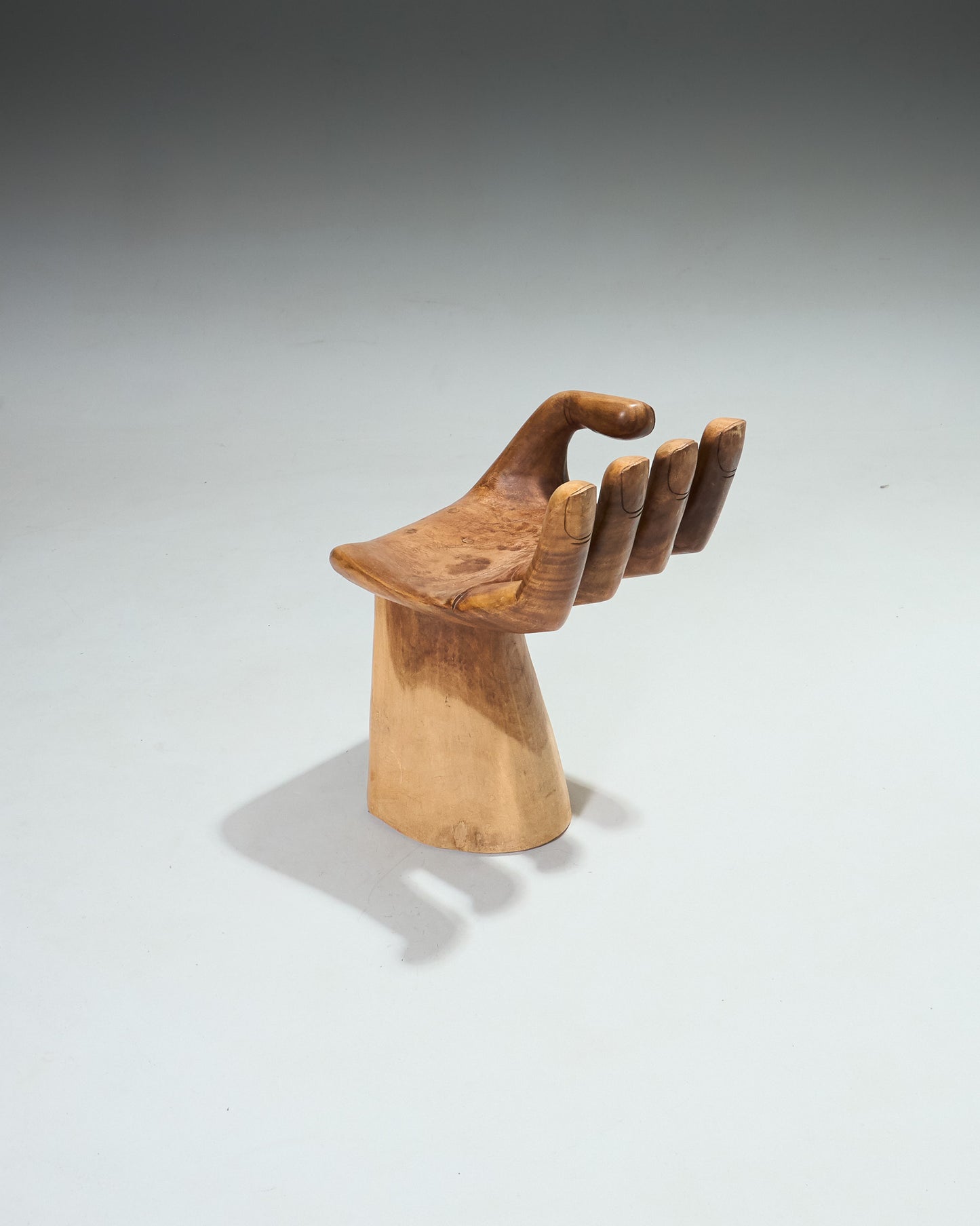 Solid wood hand chair, 1960s