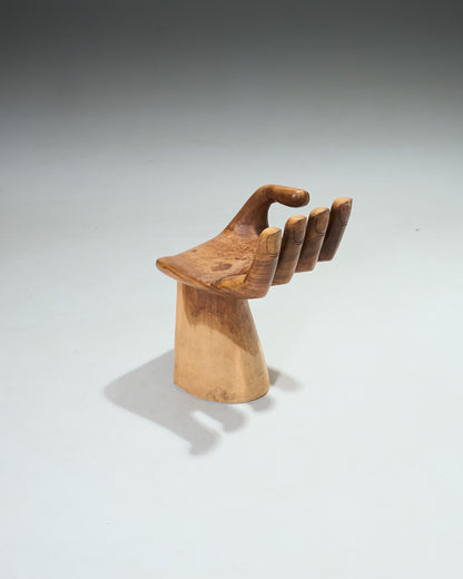 Solid wood hand chair, 1960s