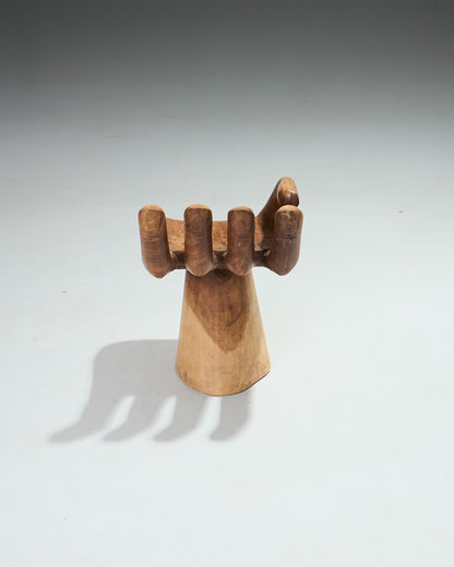 Solid wood hand chair, 1960s