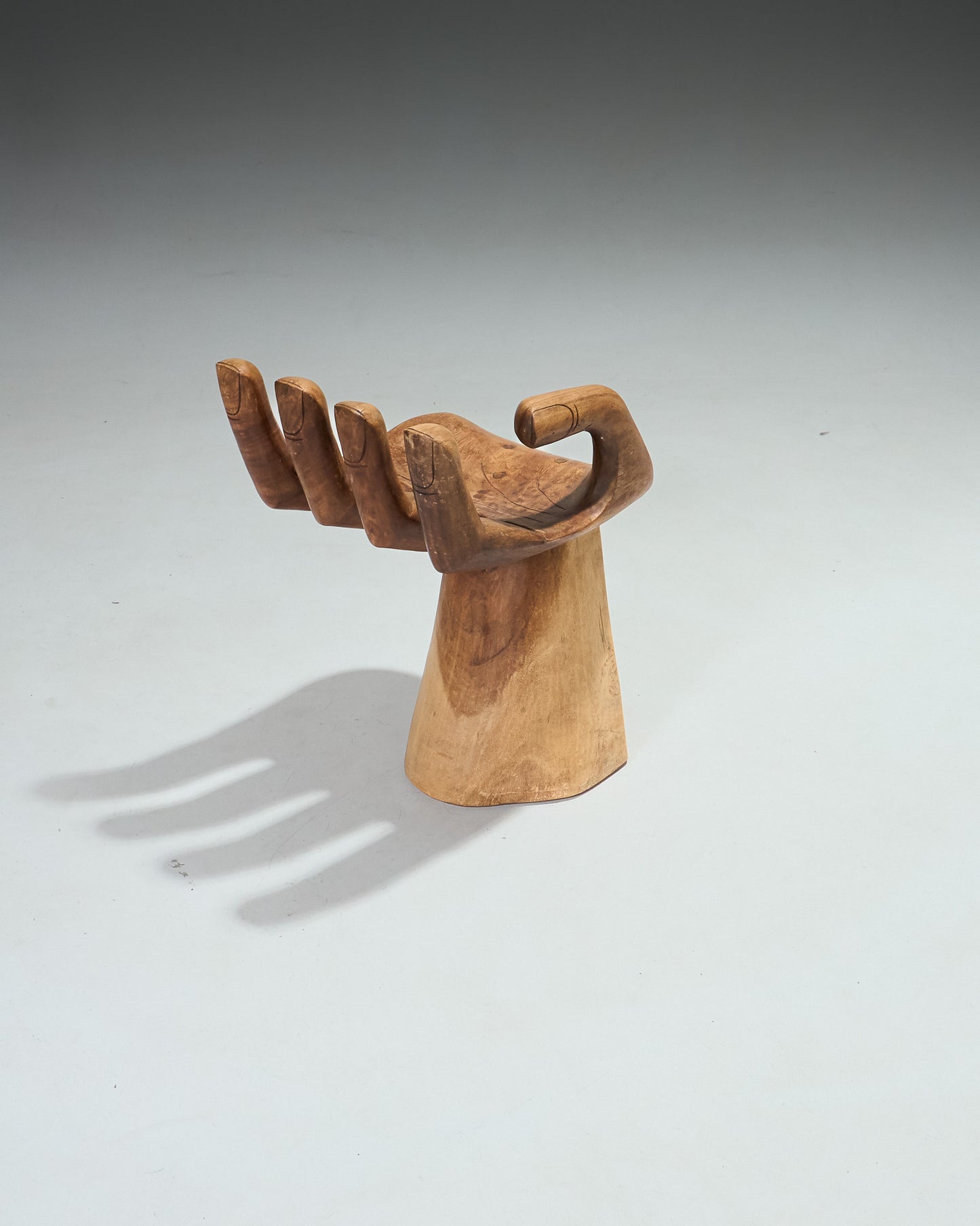 Solid wood hand chair, 1960s