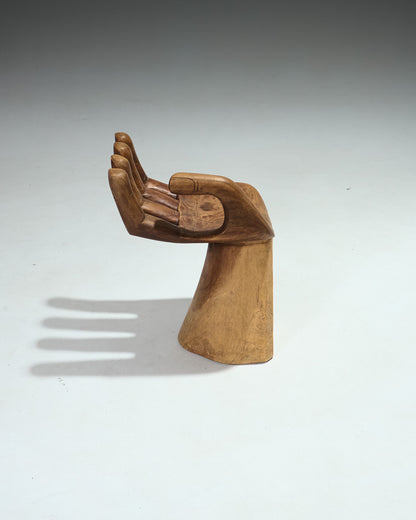 Solid wood hand chair, 1960s