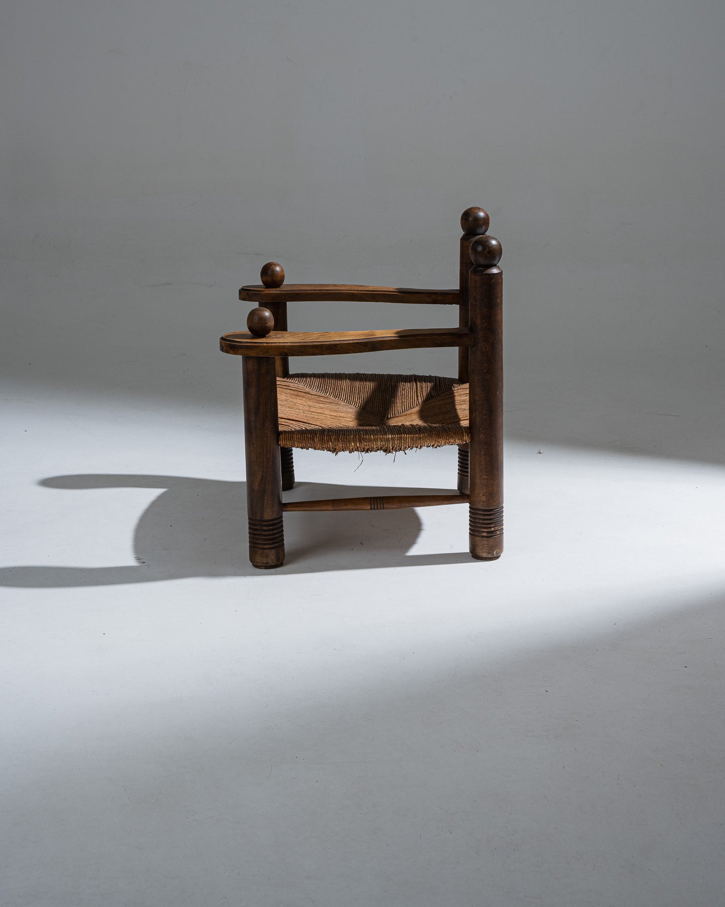 RESERVE JULES WOOD AND STRAW ARMCHAIR, CHARLES DUDOUYT, 1930s