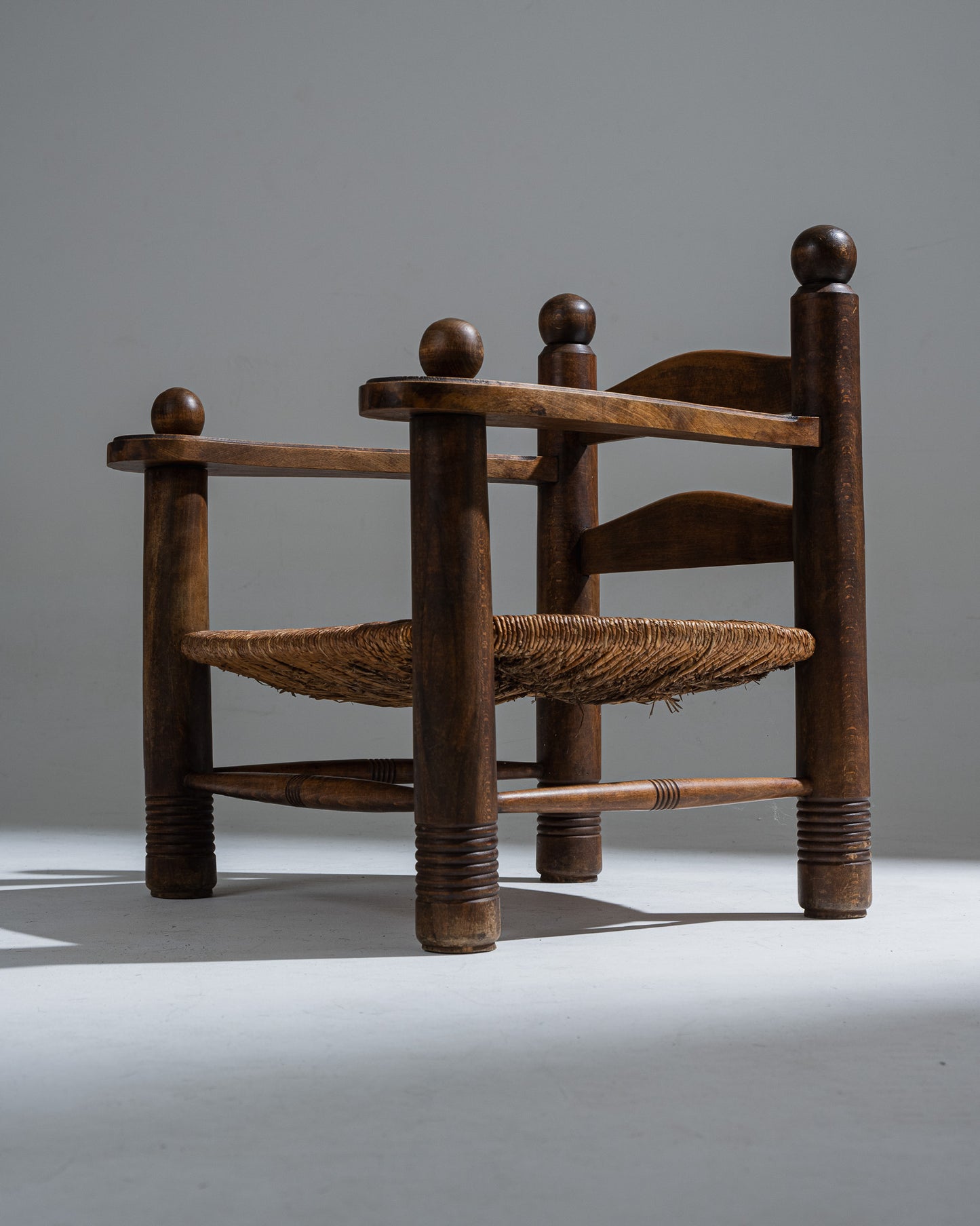 RESERVE JULES WOOD AND STRAW ARMCHAIR, CHARLES DUDOUYT, 1930s