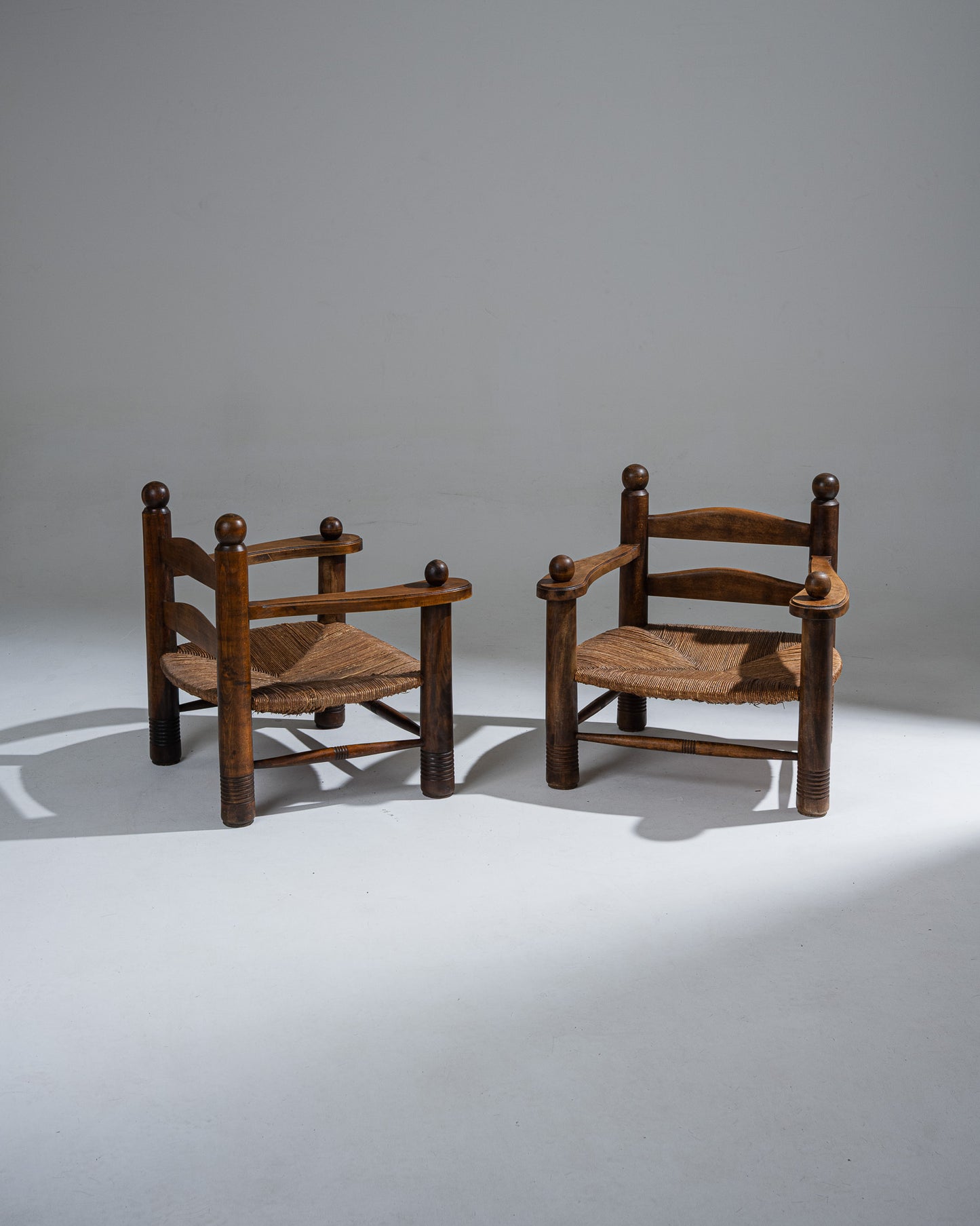 RESERVE JULES WOOD AND STRAW ARMCHAIR, CHARLES DUDOUYT, 1930s