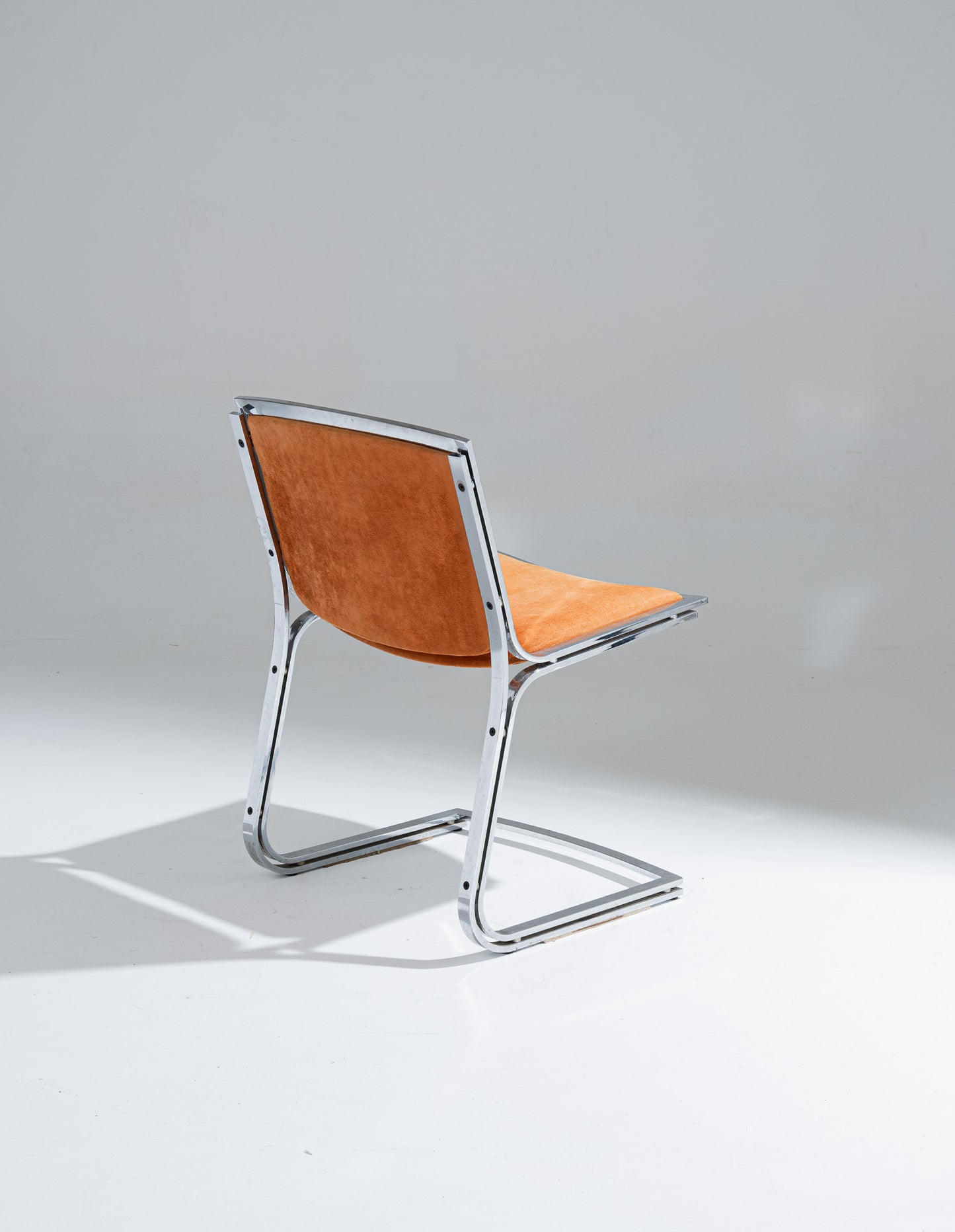 CHAISE EN ACIER CHROMÉ ET VELOURS, SERGIO ASTI, 1970s