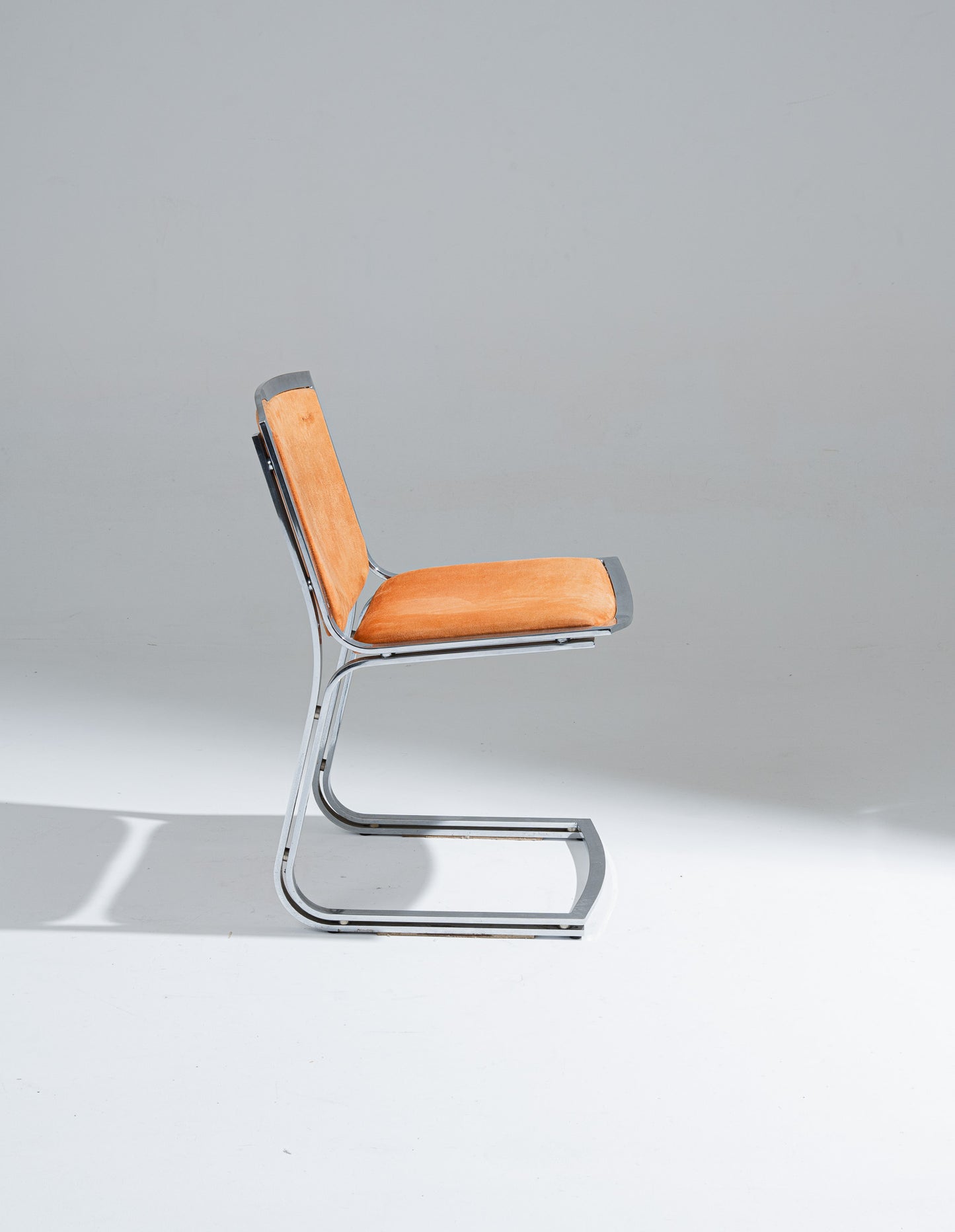 CHAISE EN ACIER CHROMÉ ET VELOURS, SERGIO ASTI, 1970s