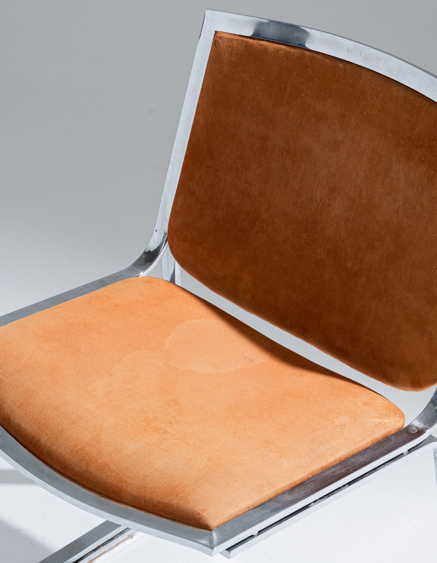 CHAISE EN ACIER CHROMÉ ET VELOURS, SERGIO ASTI, 1970s