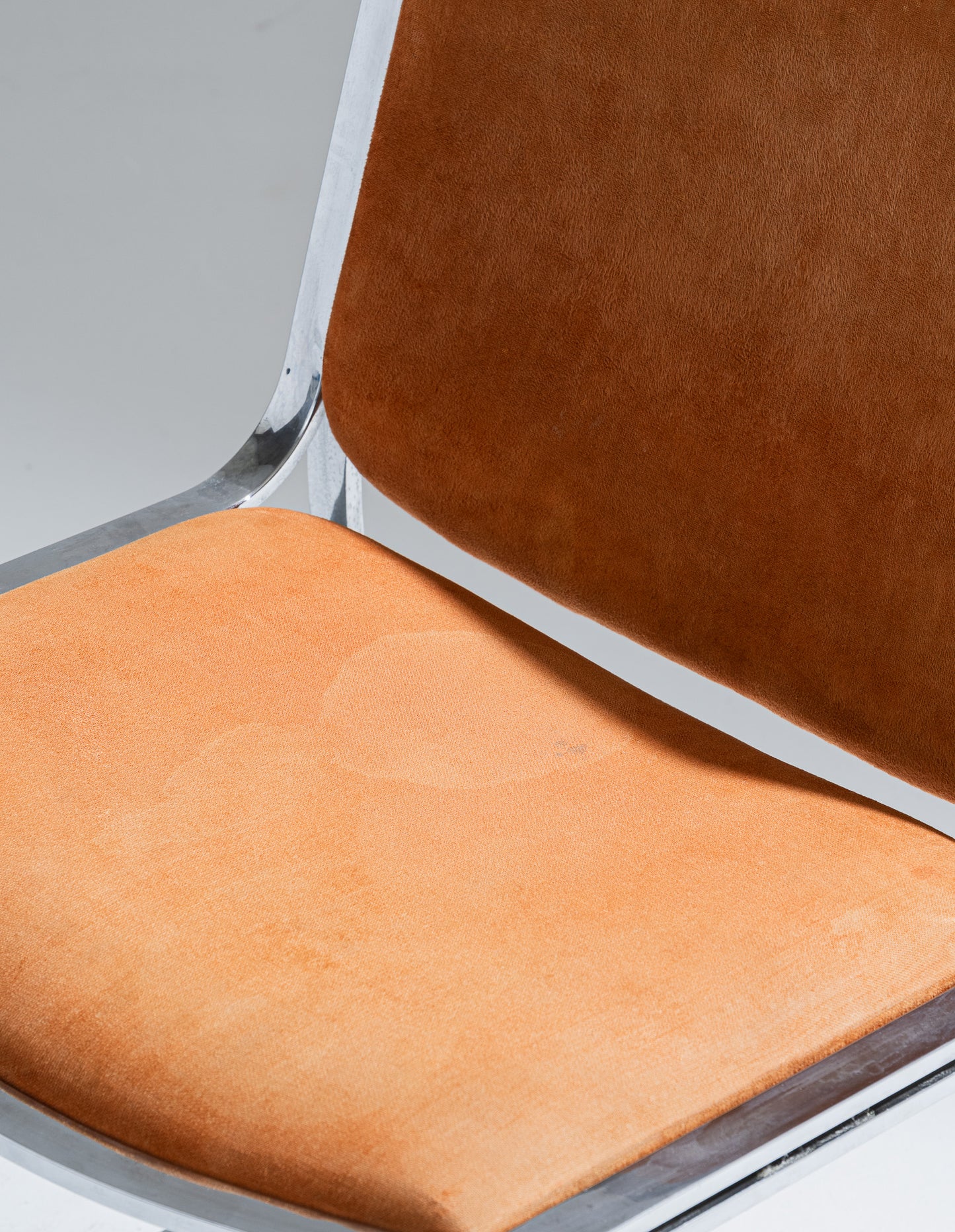 CHAISE EN ACIER CHROMÉ ET VELOURS, SERGIO ASTI, 1970s