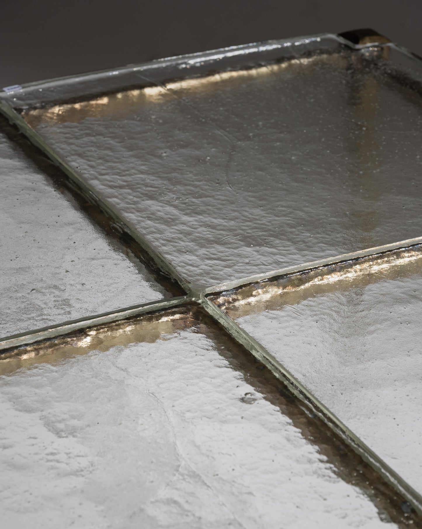 BRONZE AND GLASS COFFEE TABLE, LOTHAR KLUTE, 1980s