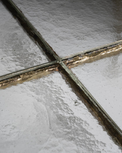 BRONZE AND GLASS COFFEE TABLE, LOTHAR KLUTE, 1980s