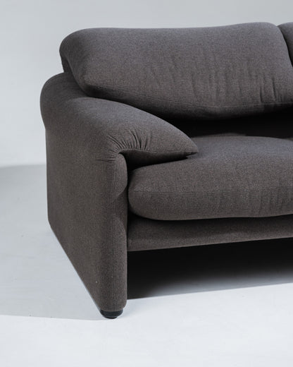 MARALUNGA GRAY SOFA, VICO MAGISTRETTI, 1970s