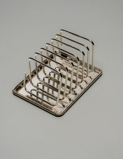 PORTE-TOASTS EN MÉTAL ARGENTÉ, 1950s