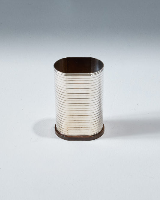 SILVER-PLATED METAL PENCIL HOLDER, CHRISTOFLE, 1970s
