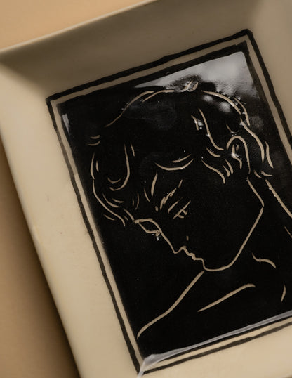 VIDE-POCHE EN CÉRAMIQUE DÉCOR VISAGE