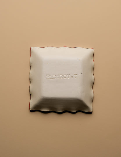 VIDE-POCHE EN CÉRAMIQUE DÉCOR VISAGE ET MOTIFS FLORAUX