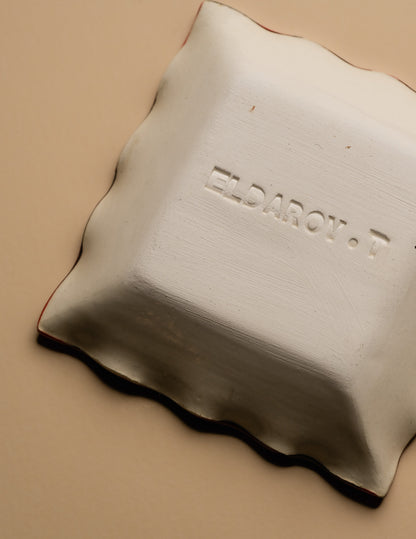 VIDE-POCHE EN CÉRAMIQUE DÉCOR VISAGE ET MOTIFS FLORAUX