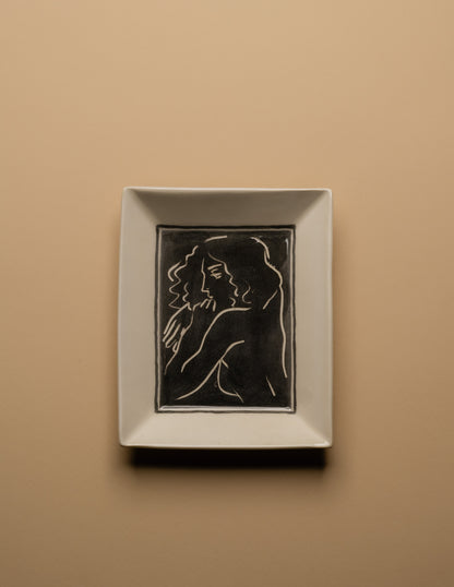 WHITE CERAMIC WOMEN POCKET TRAY