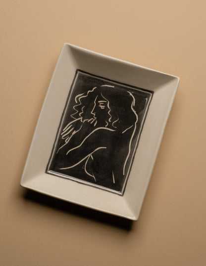 WHITE CERAMIC WOMEN POCKET TRAY
