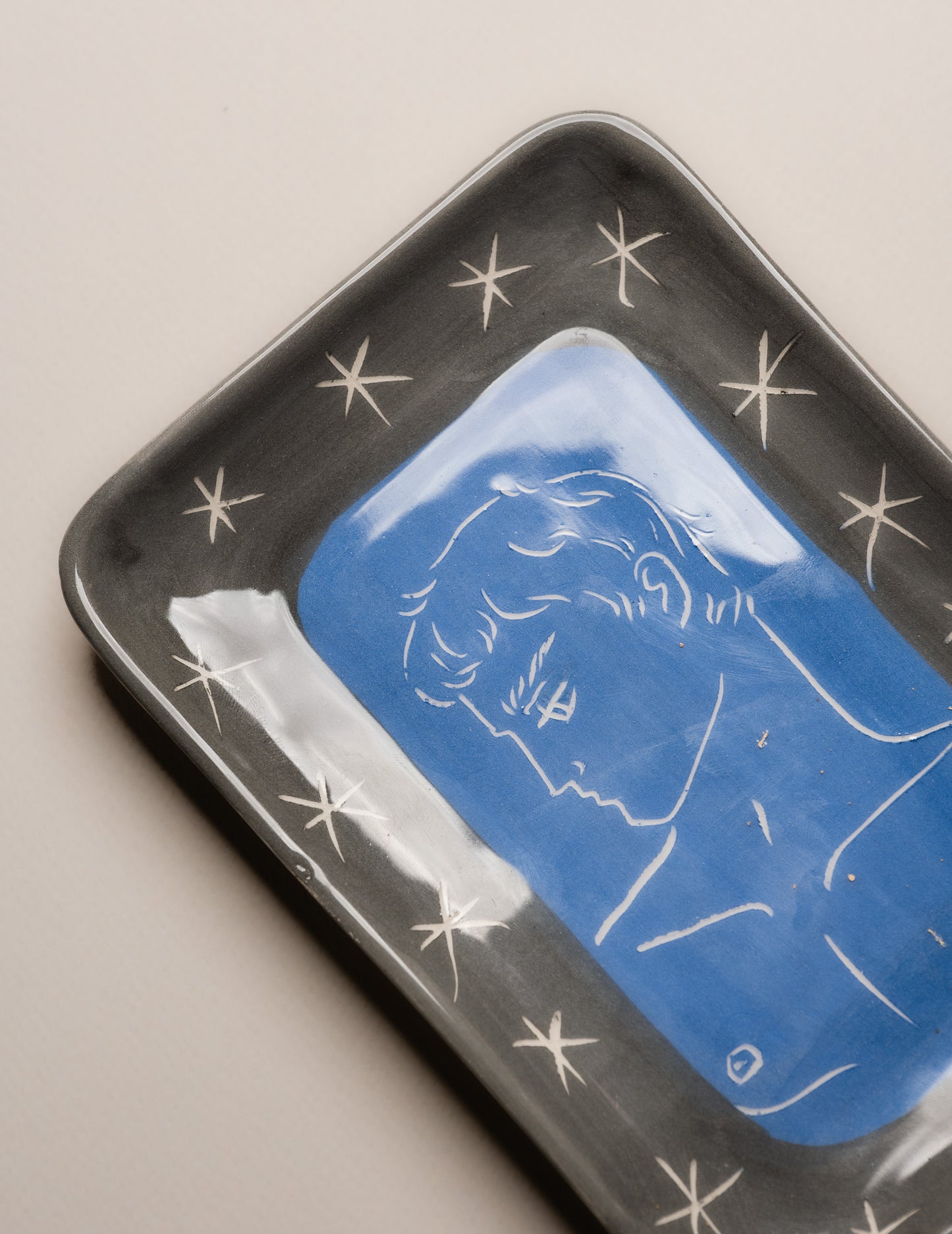 BLUE CERAMIC POCKET TRAY