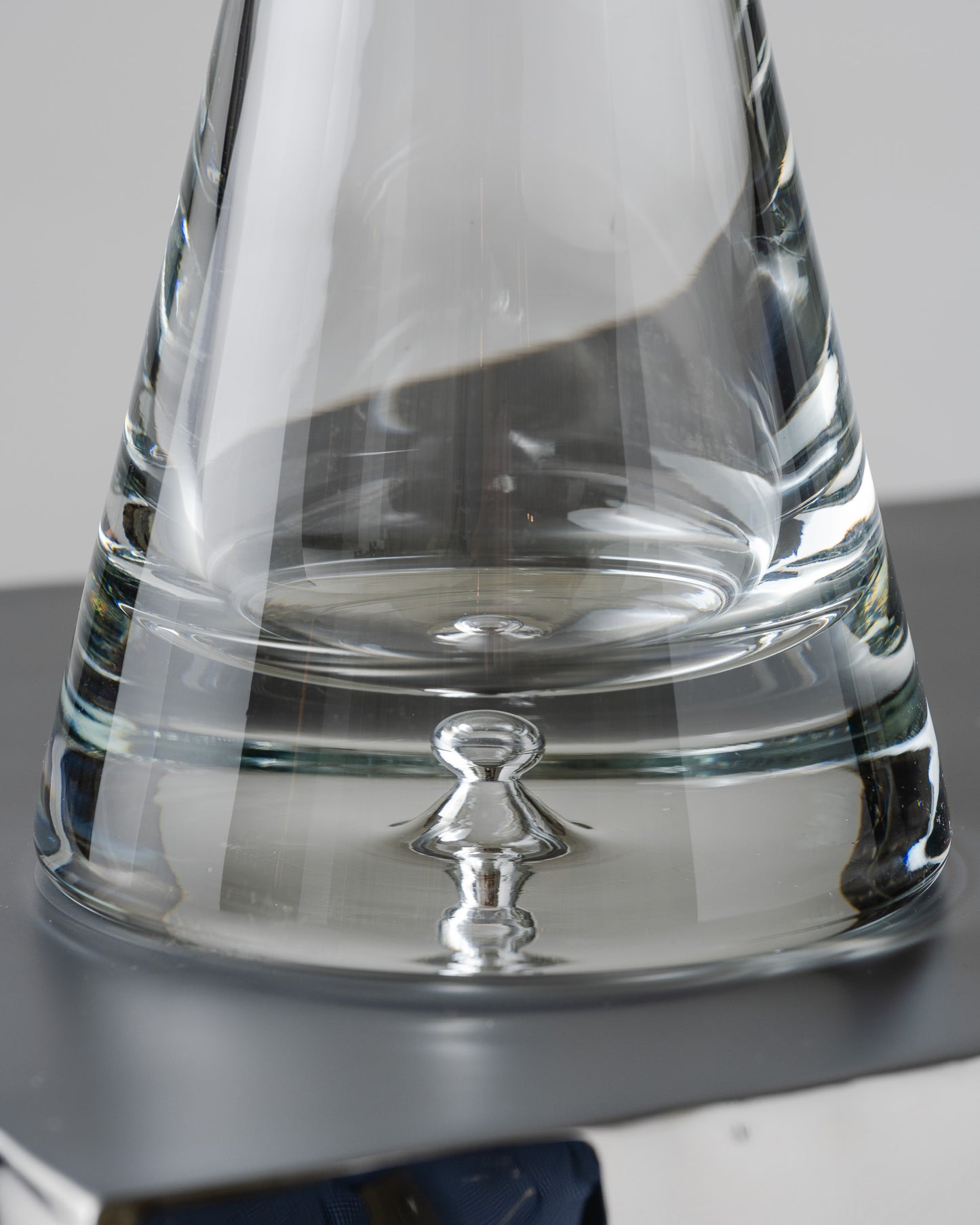 MODERN GLASS AND SILVER-PLATED METAL DECANTER, 2000s