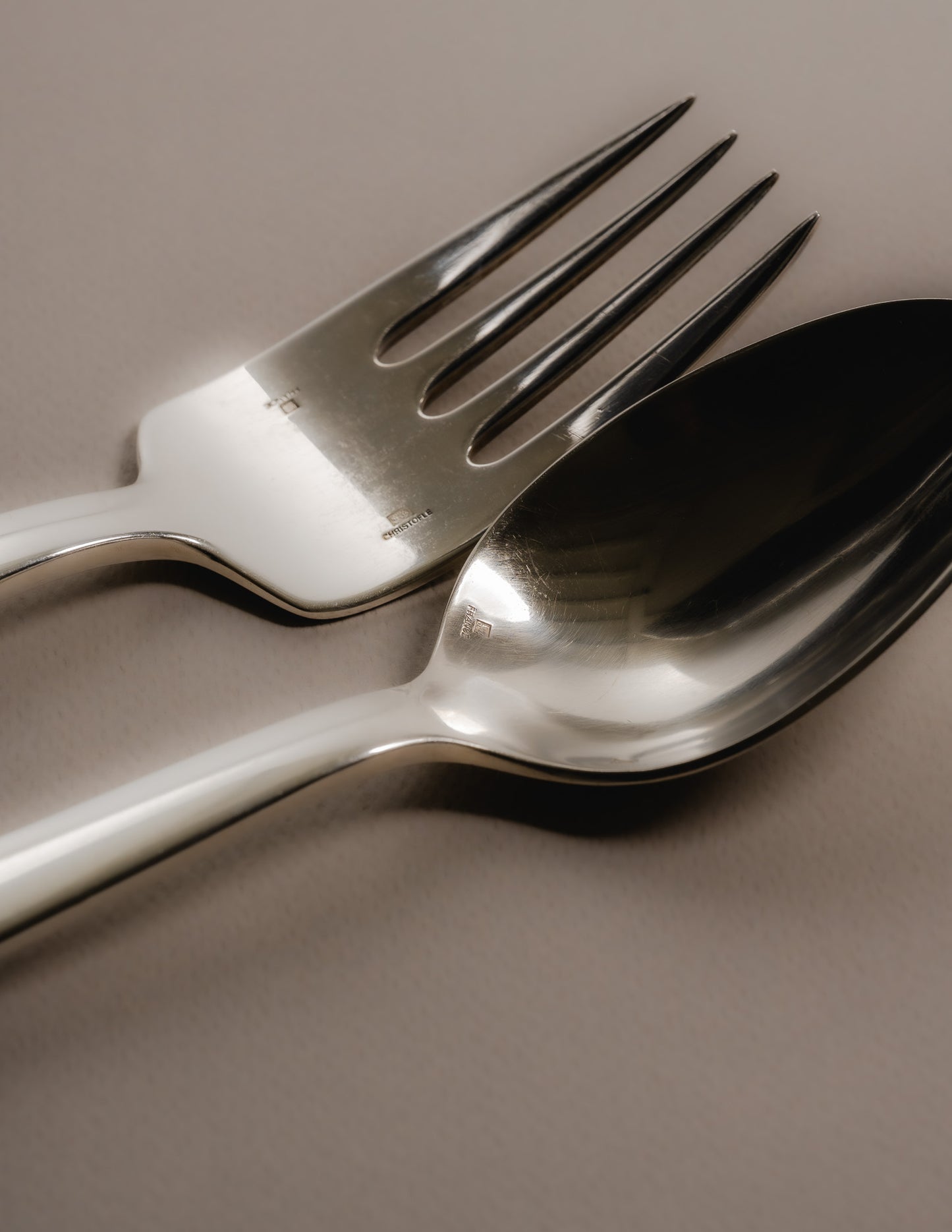 CHRISTOFLE STEW SERVING CUTLERY, 1980s