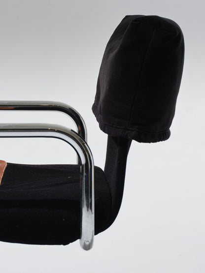 CHAISE EN VELOURS ET METAL, GUIDO FALESCHINI, 1970s