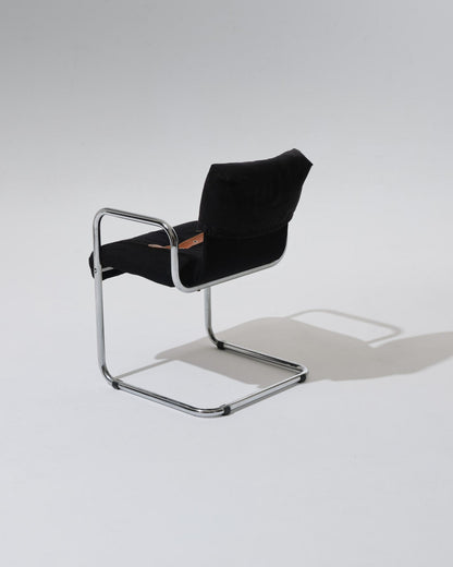 CHAISE EN VELOURS ET METAL, GUIDO FALESCHINI, 1970s